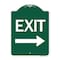 Signmission Designer Series Sign-Exit W/ Right Arrow, Green & White Aluminum Sign, 18" H, 24" L, GW-1824-24552 A-DES-GW-1824-24552 - alternate 1